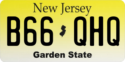 NJ license plate B66QHQ