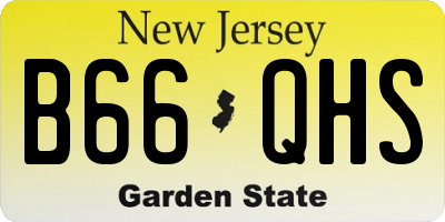 NJ license plate B66QHS