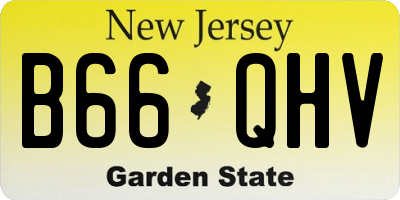 NJ license plate B66QHV