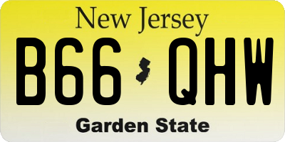 NJ license plate B66QHW