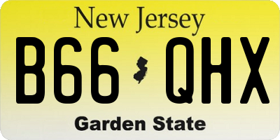 NJ license plate B66QHX