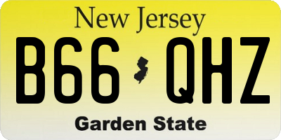 NJ license plate B66QHZ