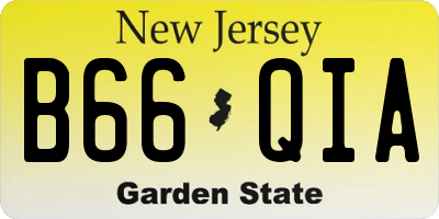 NJ license plate B66QIA