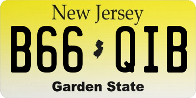 NJ license plate B66QIB