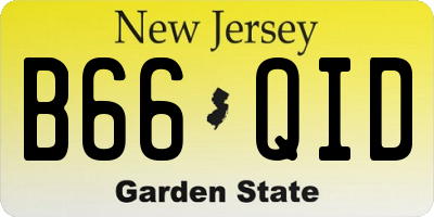 NJ license plate B66QID