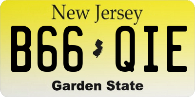 NJ license plate B66QIE
