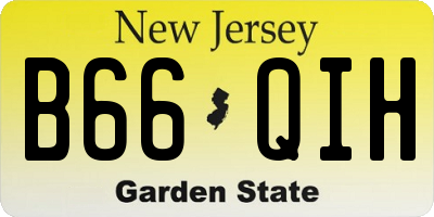 NJ license plate B66QIH