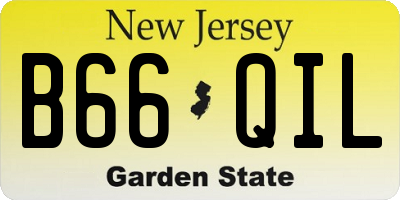 NJ license plate B66QIL