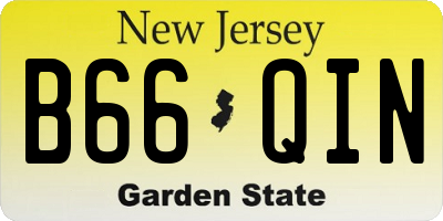 NJ license plate B66QIN