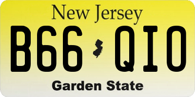 NJ license plate B66QIO