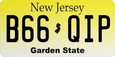NJ license plate B66QIP