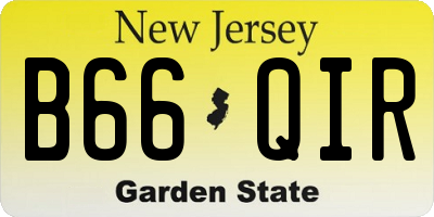 NJ license plate B66QIR