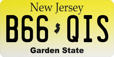 NJ license plate B66QIS