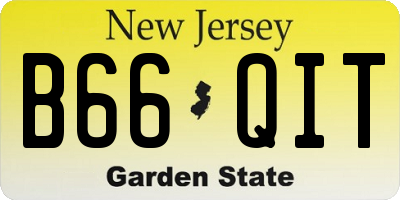 NJ license plate B66QIT