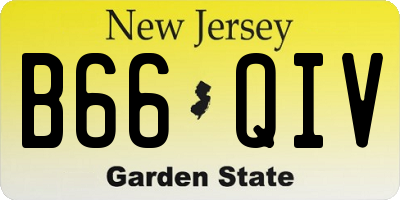 NJ license plate B66QIV