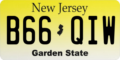 NJ license plate B66QIW