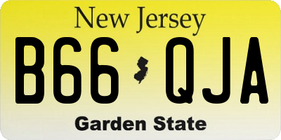 NJ license plate B66QJA
