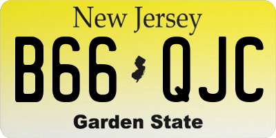 NJ license plate B66QJC