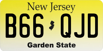 NJ license plate B66QJD