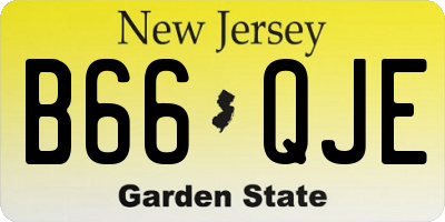NJ license plate B66QJE