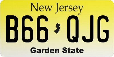 NJ license plate B66QJG