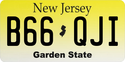 NJ license plate B66QJI