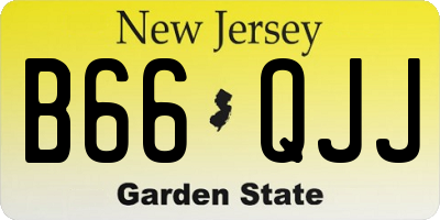 NJ license plate B66QJJ