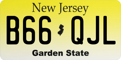NJ license plate B66QJL