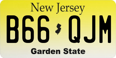 NJ license plate B66QJM