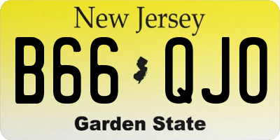 NJ license plate B66QJO