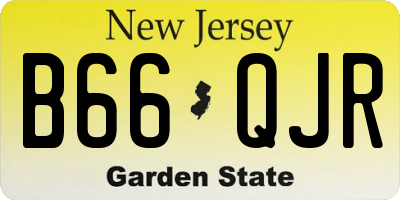 NJ license plate B66QJR