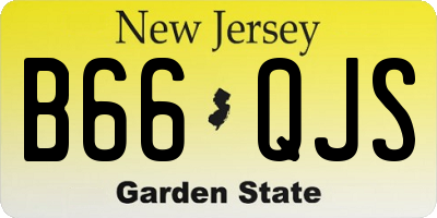 NJ license plate B66QJS