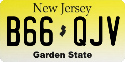 NJ license plate B66QJV