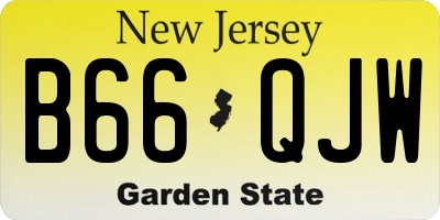 NJ license plate B66QJW