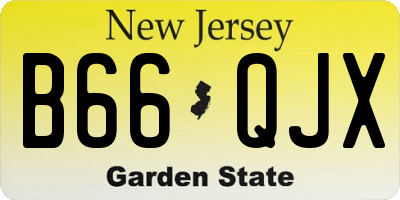 NJ license plate B66QJX
