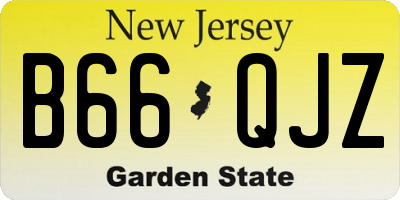 NJ license plate B66QJZ