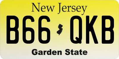 NJ license plate B66QKB