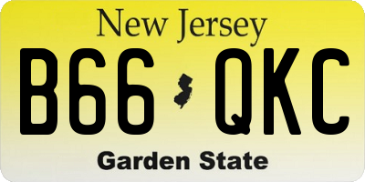 NJ license plate B66QKC
