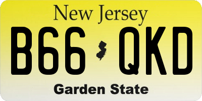 NJ license plate B66QKD