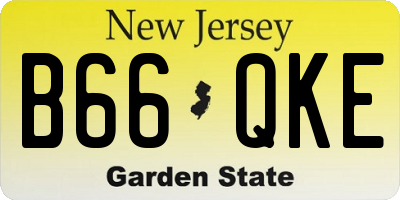 NJ license plate B66QKE