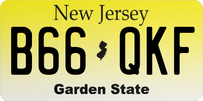 NJ license plate B66QKF