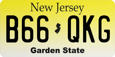 NJ license plate B66QKG