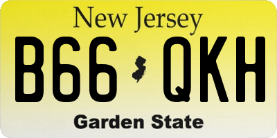 NJ license plate B66QKH