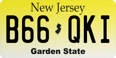 NJ license plate B66QKI