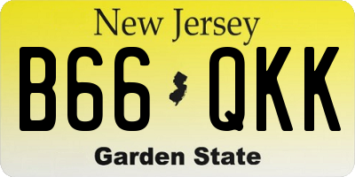 NJ license plate B66QKK