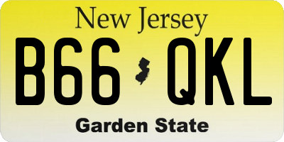 NJ license plate B66QKL