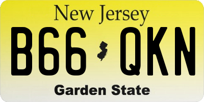 NJ license plate B66QKN
