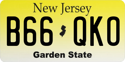 NJ license plate B66QKO