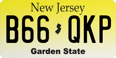 NJ license plate B66QKP