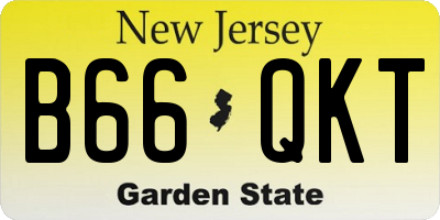 NJ license plate B66QKT
